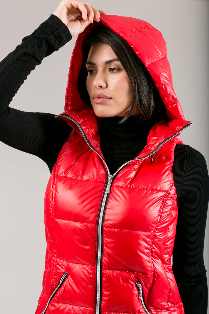 Short Hooded Quilted Vest