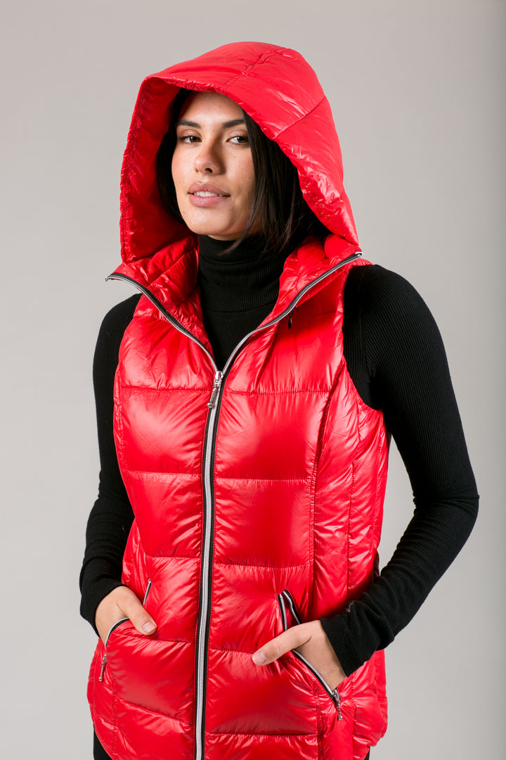 Short Hooded Quilted Vest