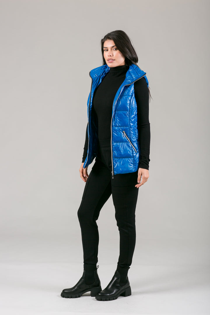 Short Hooded Quilted Vest