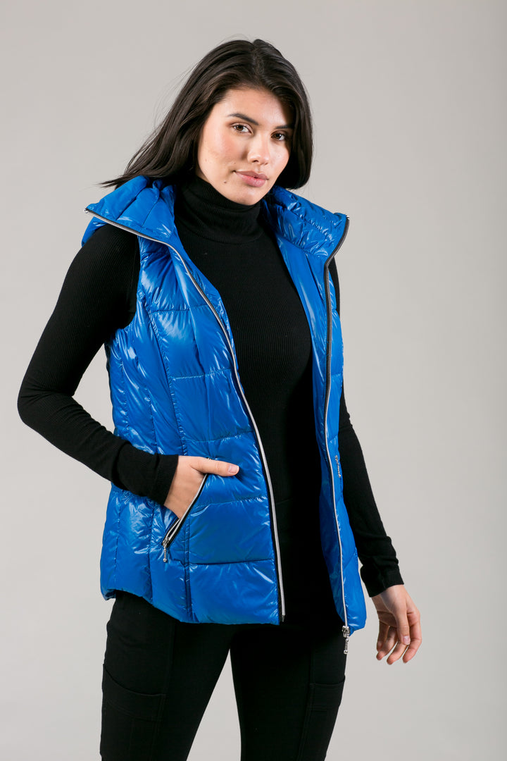 Short Hooded Quilted Vest