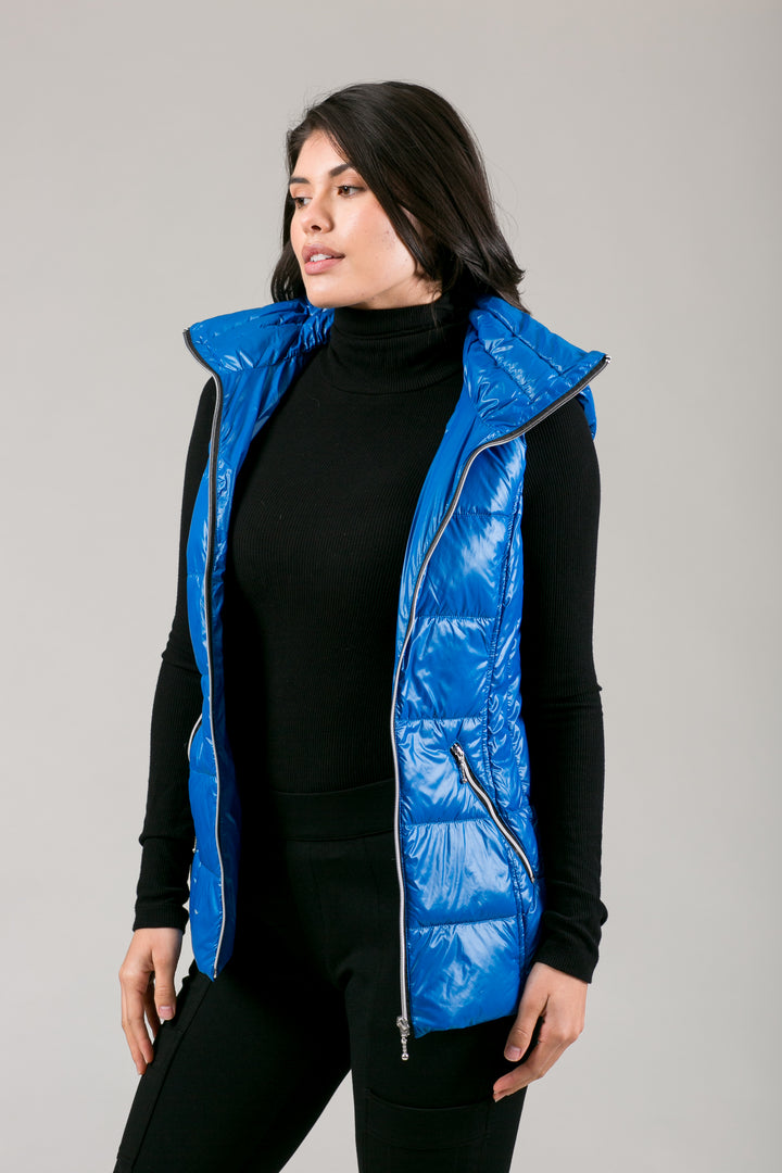 Short Hooded Quilted Vest