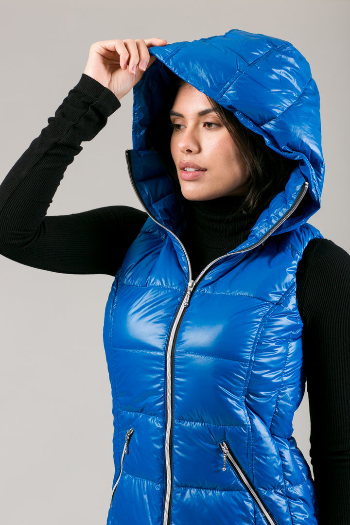 Short Hooded Quilted Vest