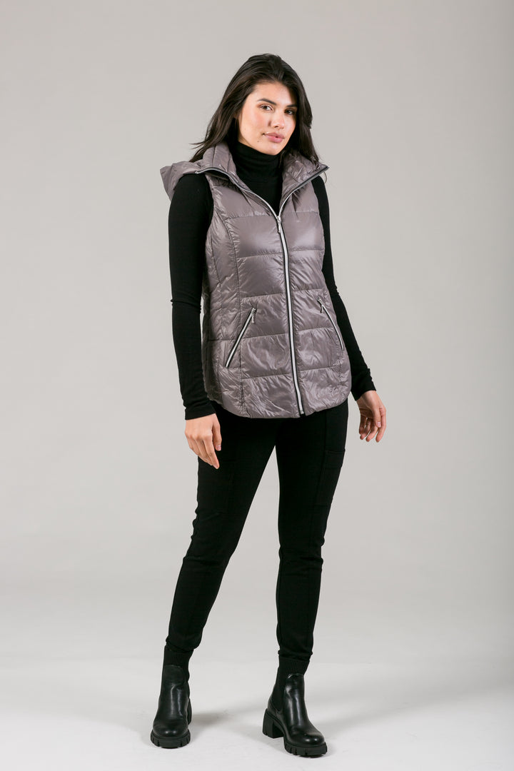 Short Hooded Quilted Vest