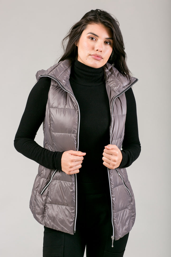 Short Hooded Quilted Vest