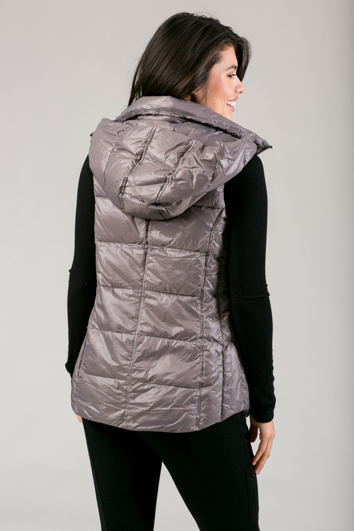 Short Hooded Quilted Vest