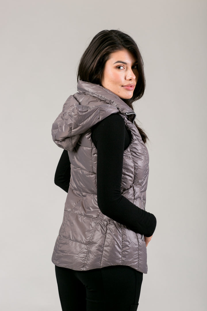 Short Hooded Quilted Vest