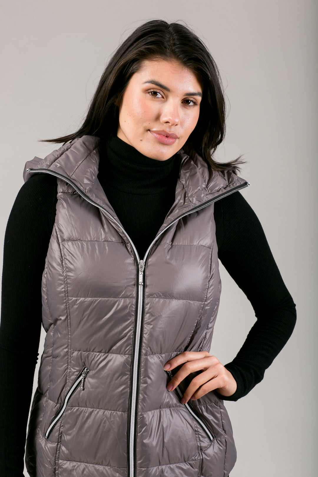 Short Hooded Quilted Vest