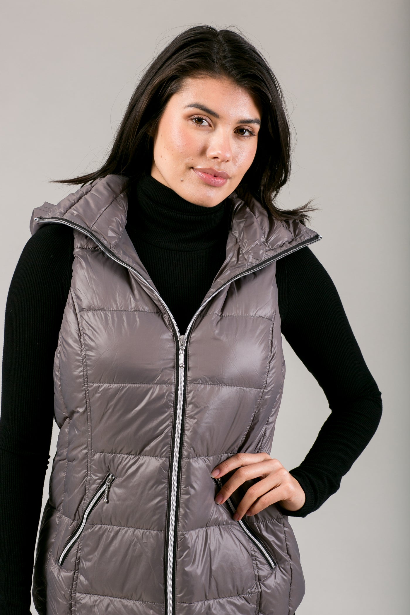 Short Hooded Quilted Vest