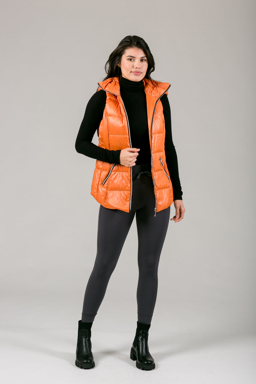 Short Hooded Quilted Vest