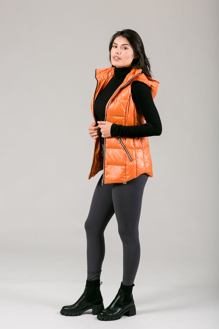 Short Hooded Quilted Vest