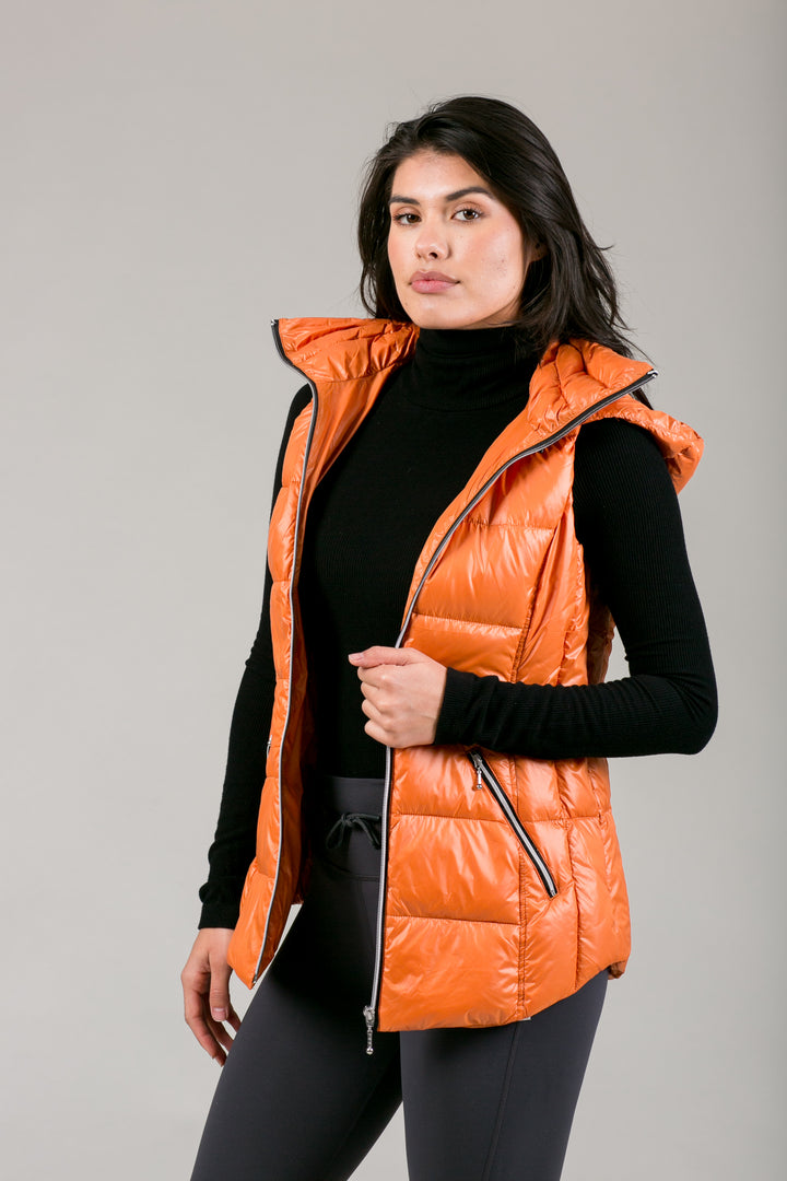 Short Hooded Quilted Vest