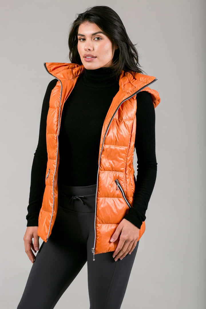 Short Hooded Quilted Vest