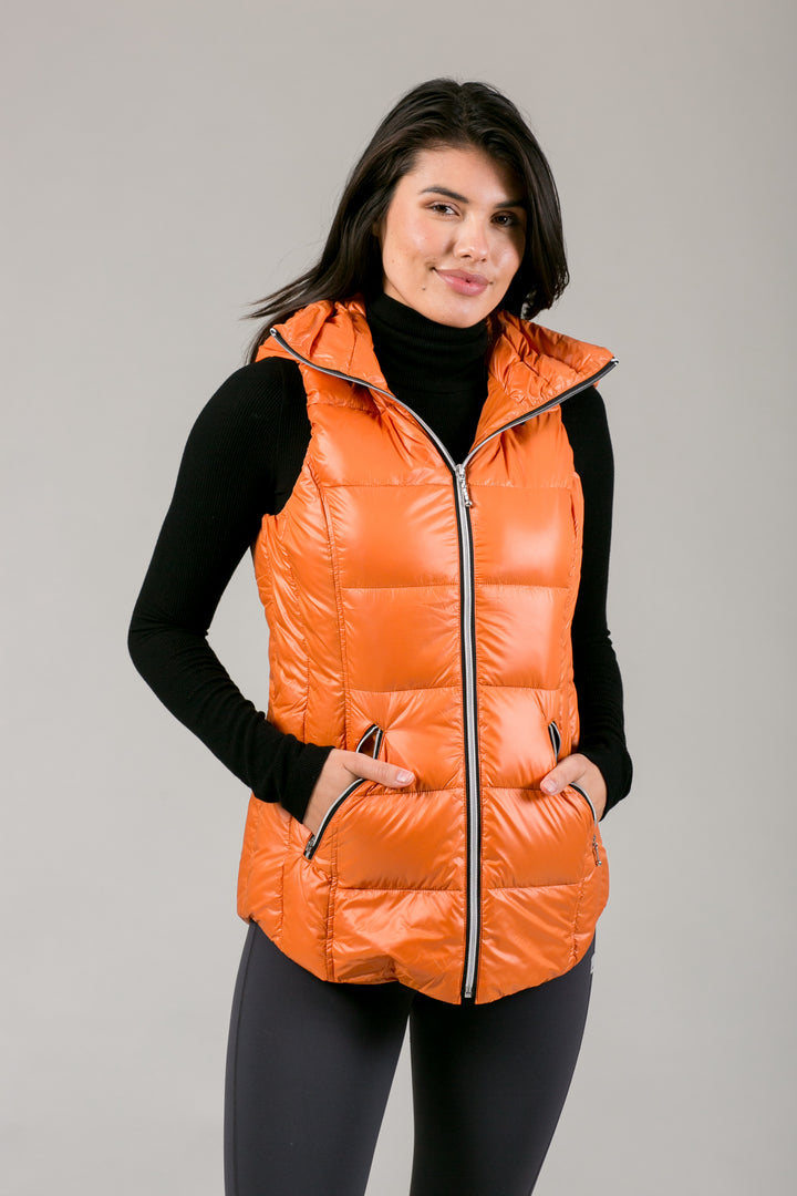 Short Hooded Quilted Vest