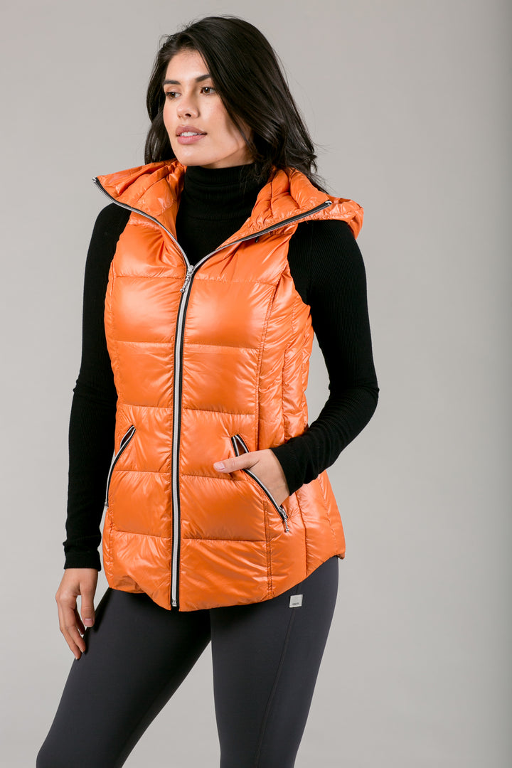 Short Hooded Quilted Vest