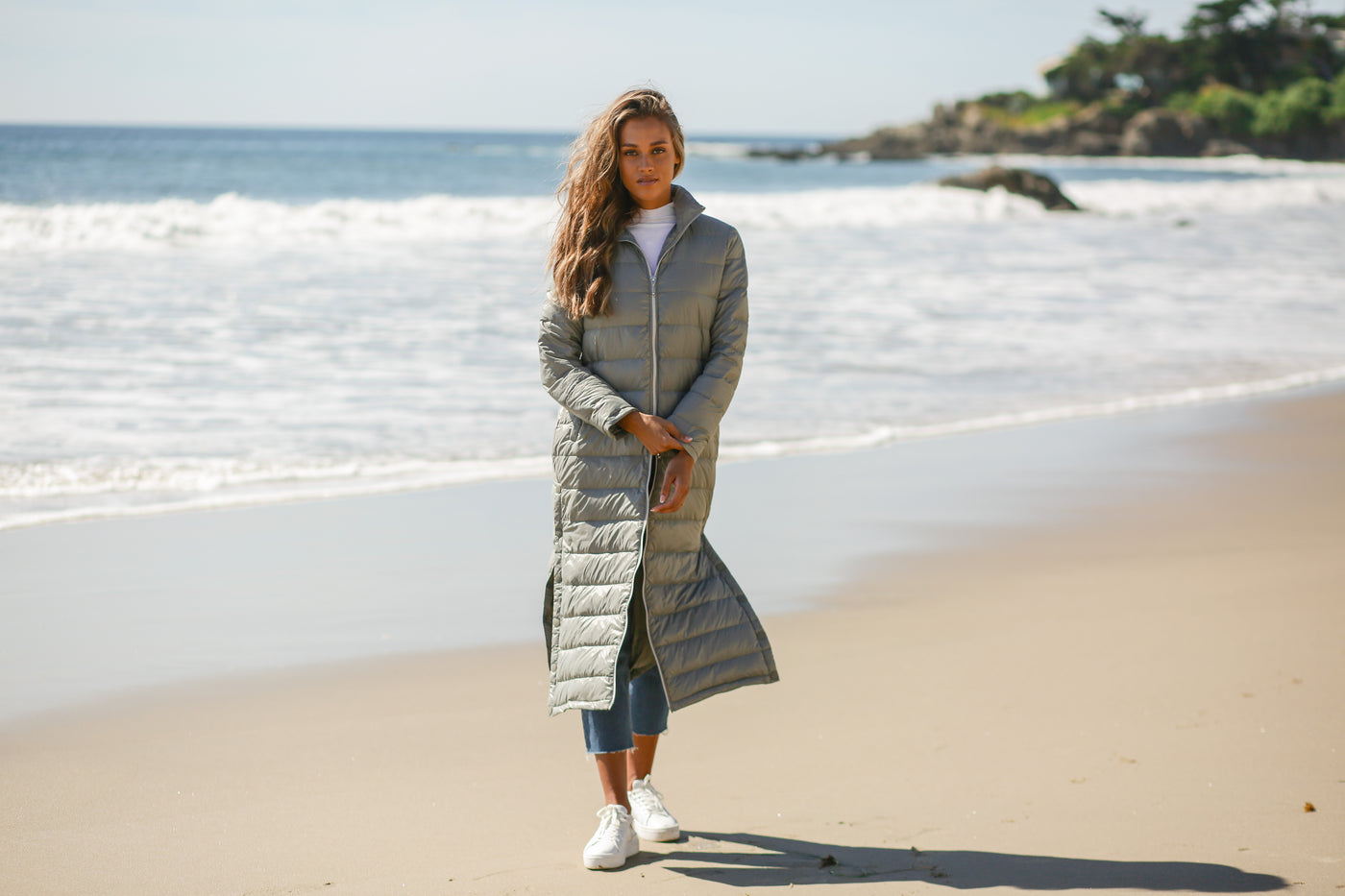 Quilted Nylon Duster Jacket