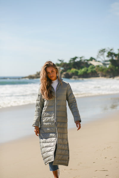 Quilted Nylon Duster Jacket