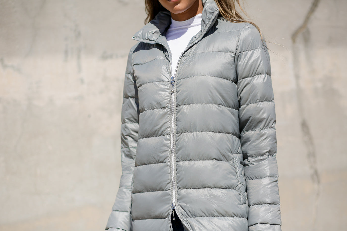Quilted Nylon Duster Jacket