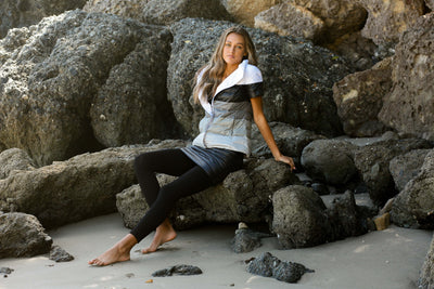 metallic Short Sleeve Puffer Jacket