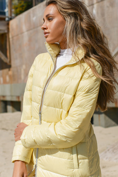 Quilted Nylon Duster Jacket
