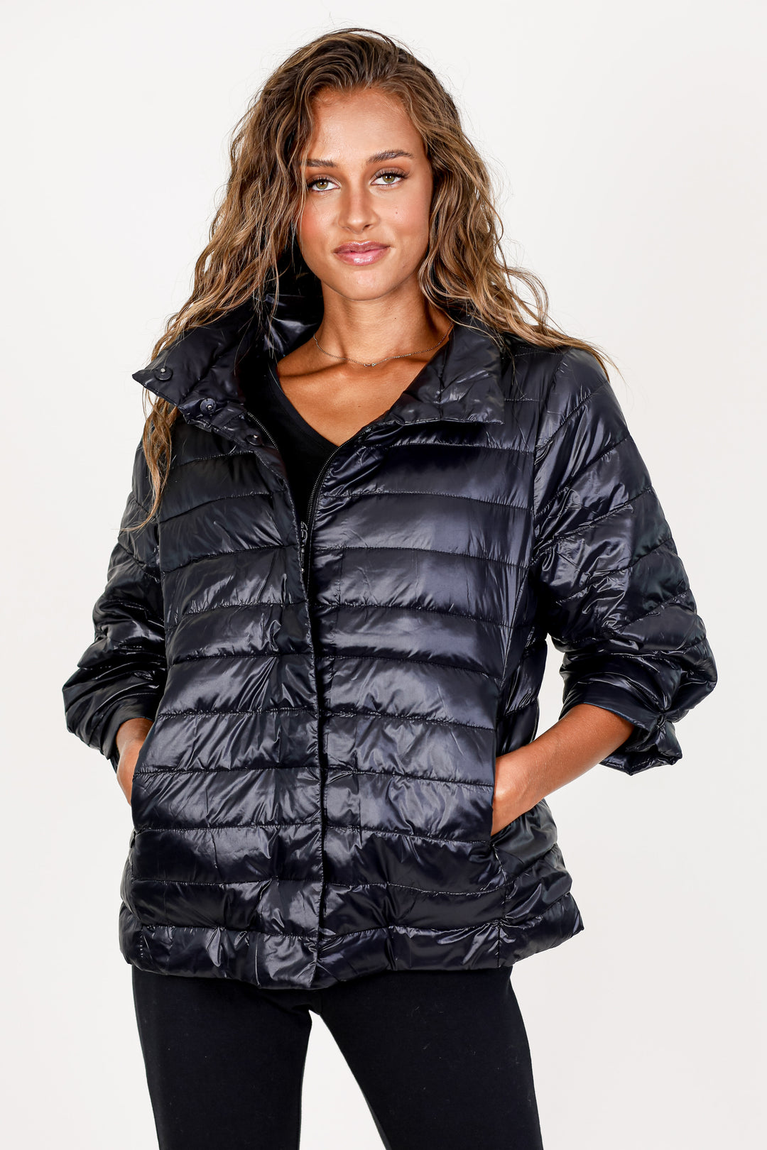 Crop Sleeve Puffer Jacket