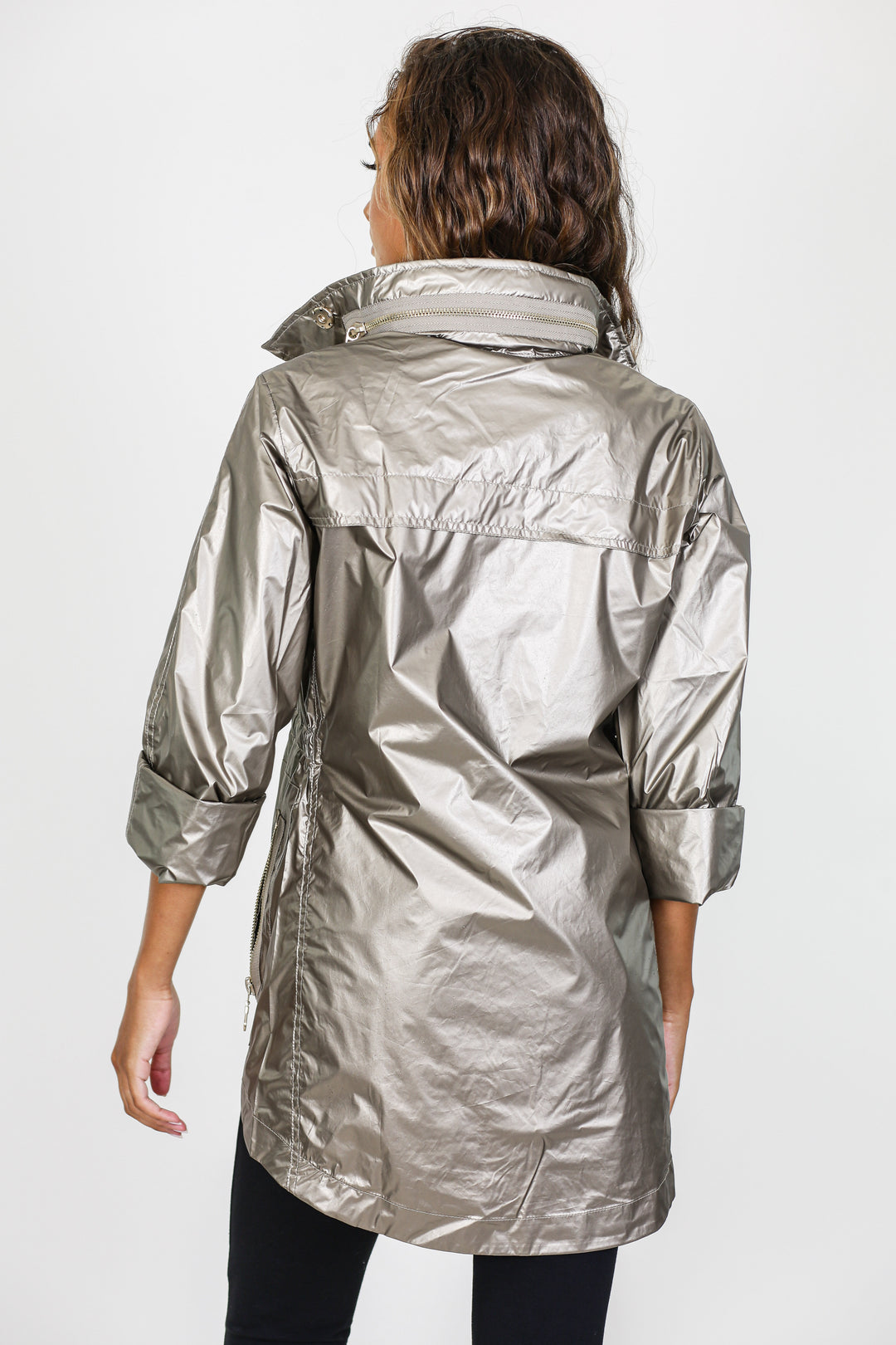 Metallic Anorak Rain Jacket Women