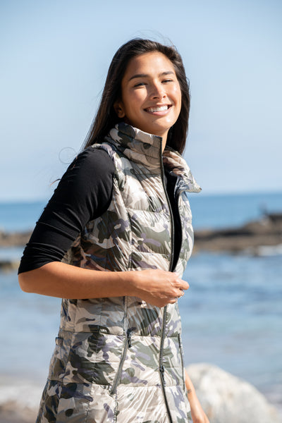 Long Printed Down Vest