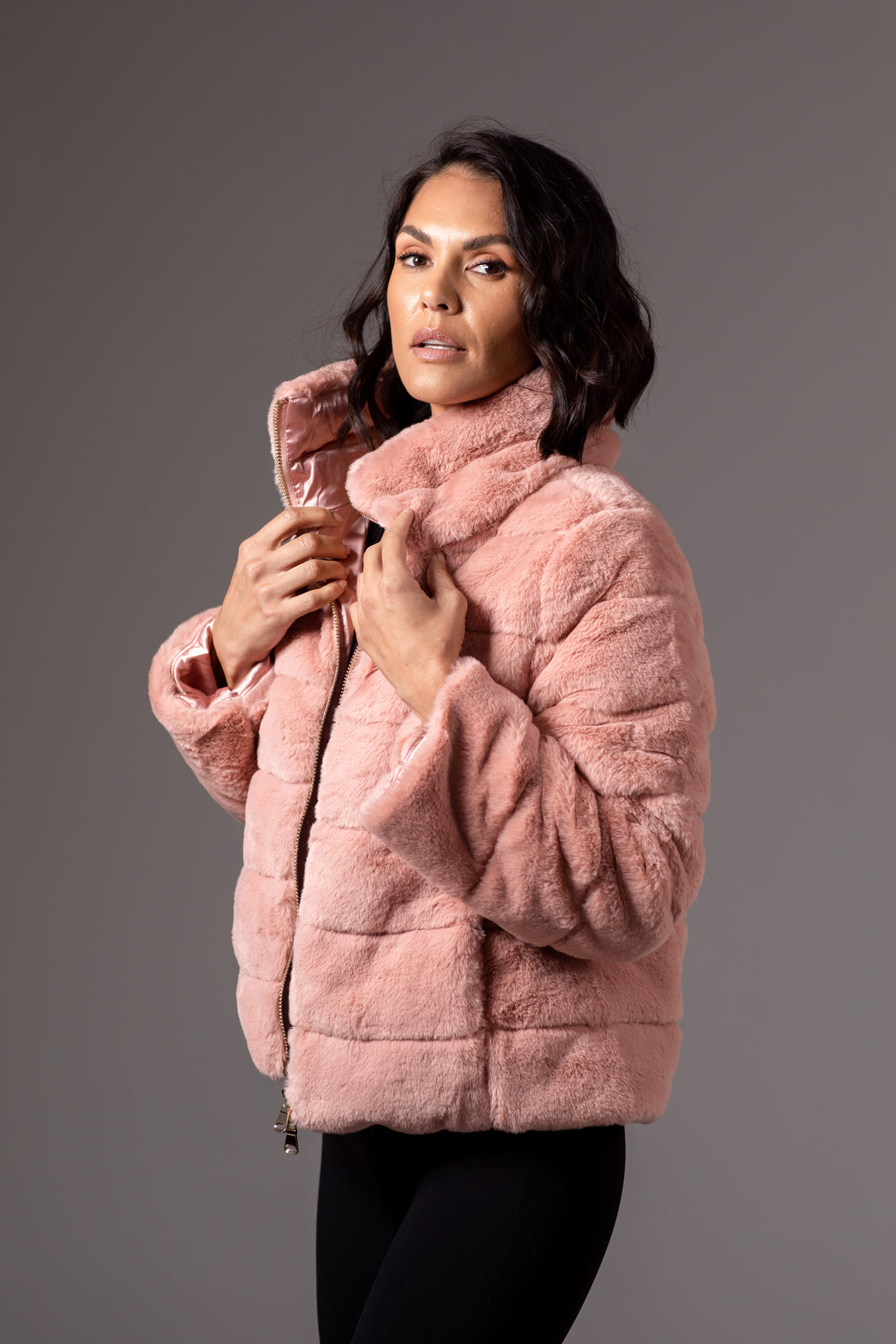 Cozy Faux Fur Quilted Jacket
