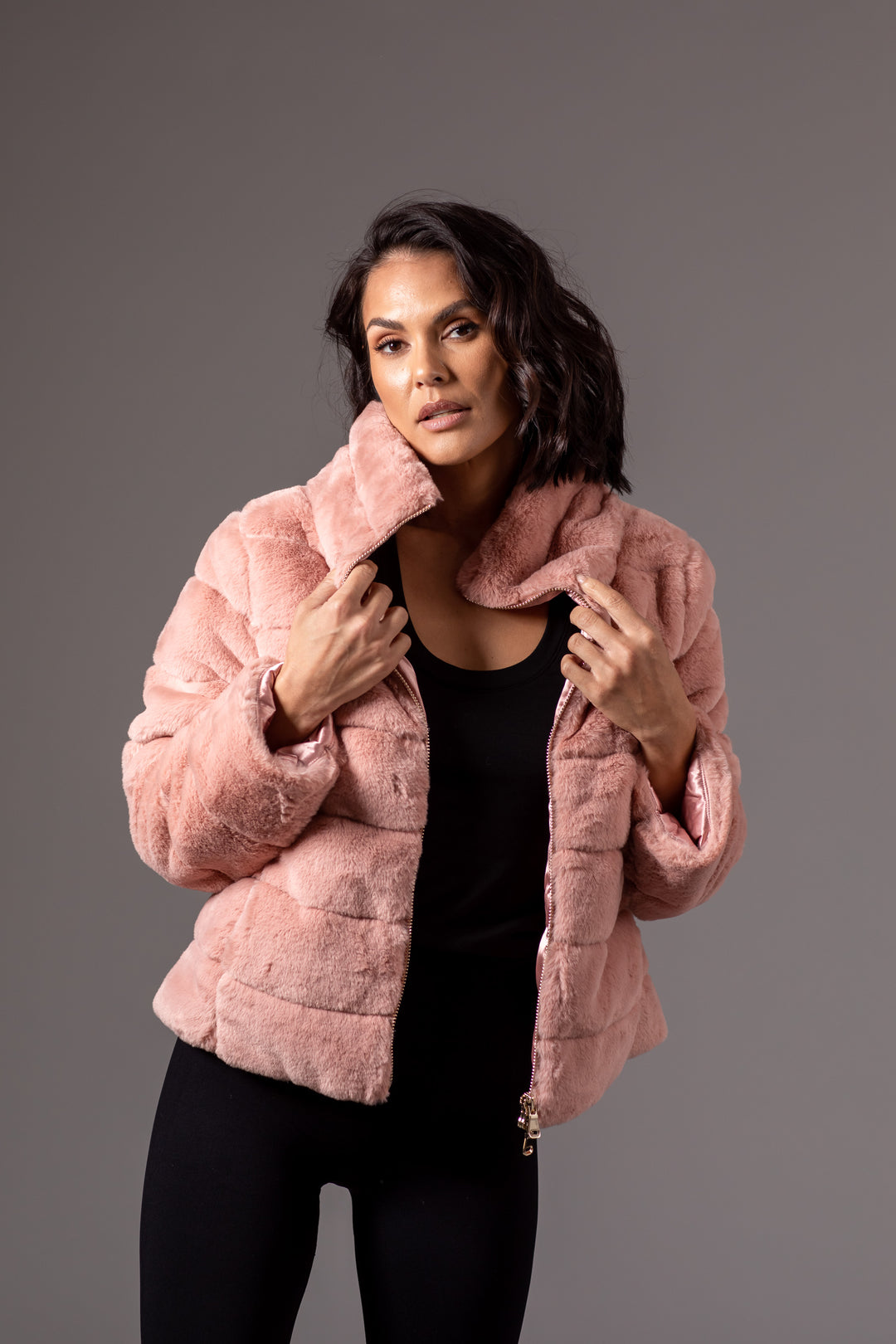 Cozy Faux Fur Quilted Jacket