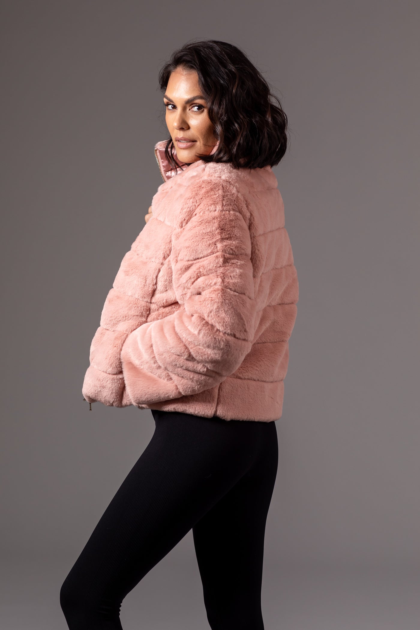 Cozy Faux Fur Quilted Jacket