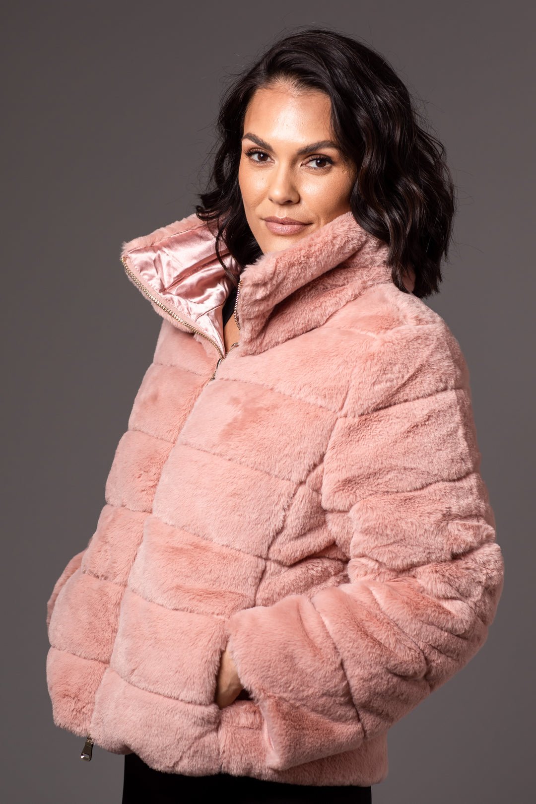 Cozy Faux Fur Quilted Jacket