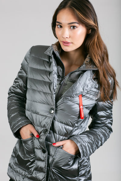 Double Layer Puffer Quilted Blazer Women