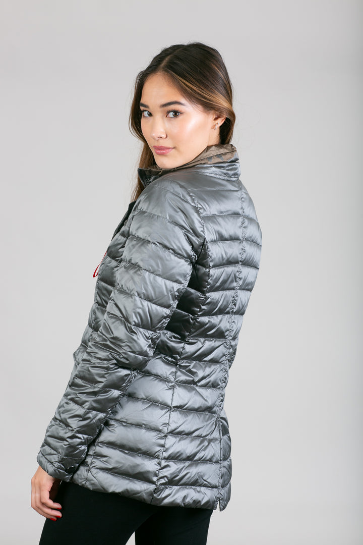 Double Layer Puffer Quilted Blazer Women