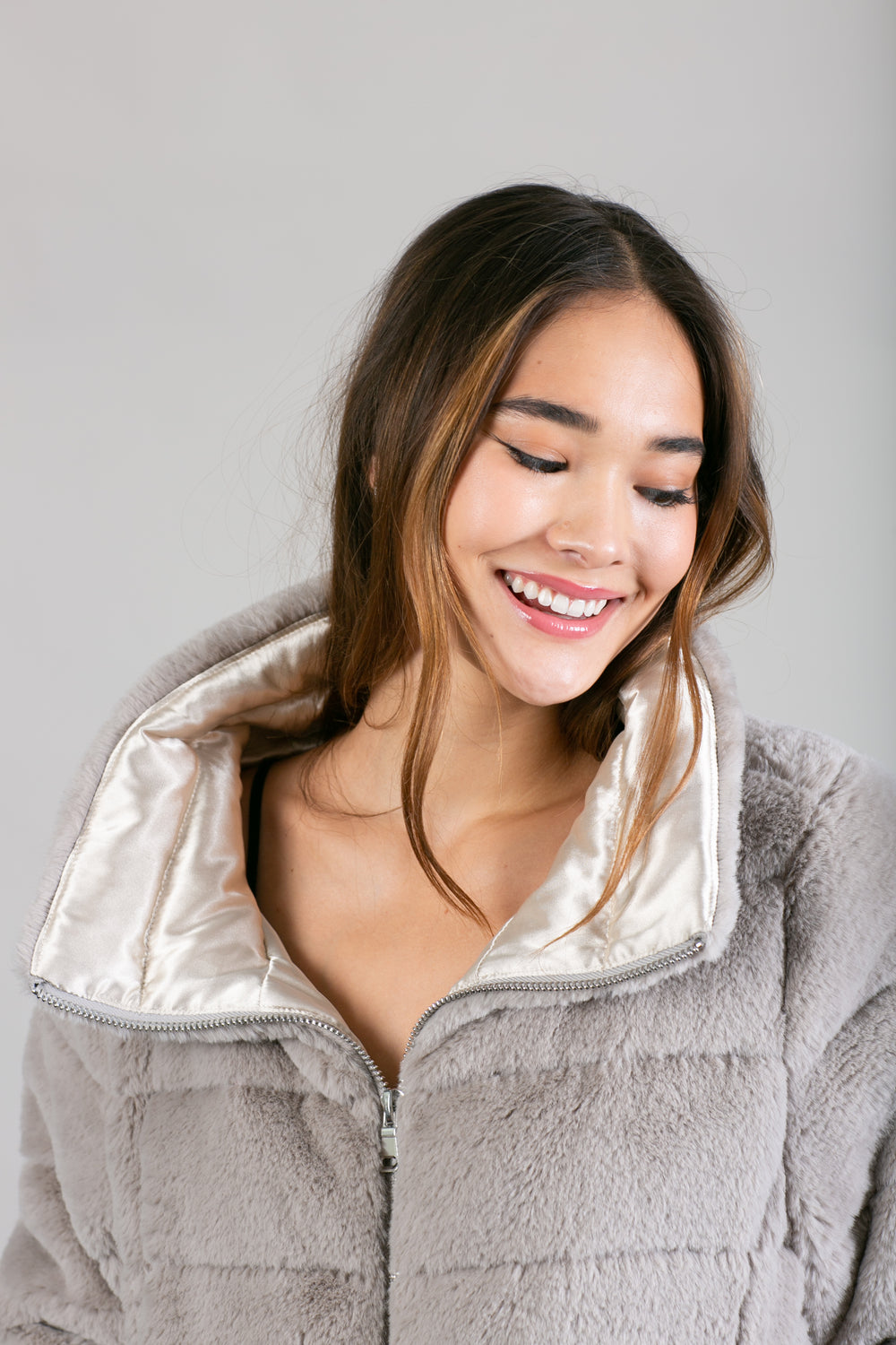 Cozy Faux Fur Quilted Jacket