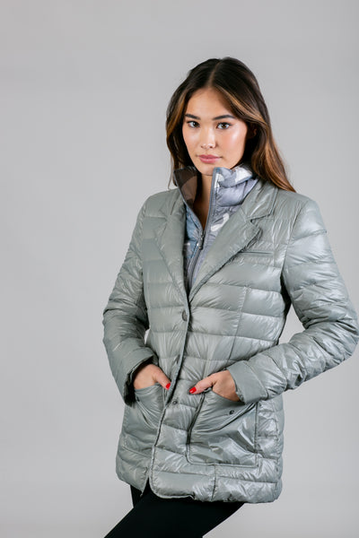 Double Layer Puffer Quilted Blazer Women