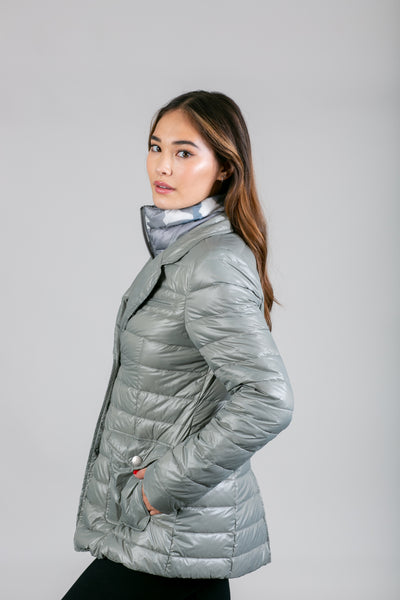 Double Layer Puffer Quilted Blazer Women