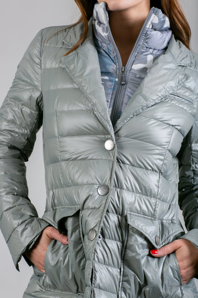 Double Layer Puffer Quilted Blazer Women