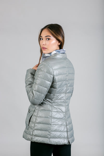 Double Layer Puffer Quilted Blazer Women