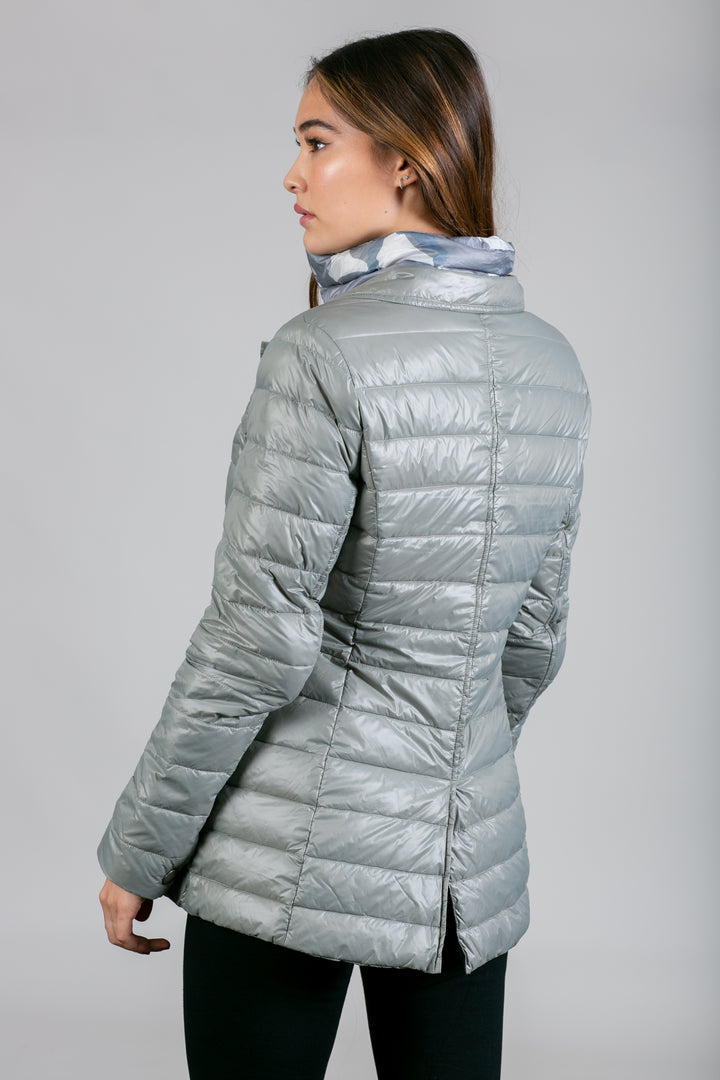 Double Layer Puffer Quilted Blazer Women