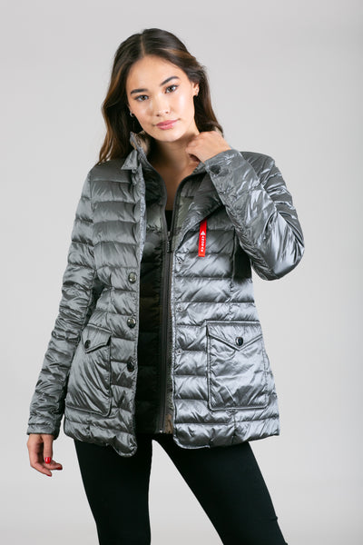 Double Layer Puffer Quilted Blazer Women