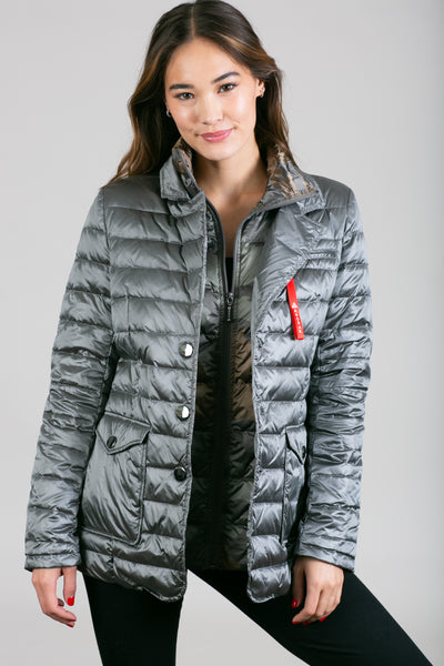 Double Layer Puffer Quilted Blazer Women