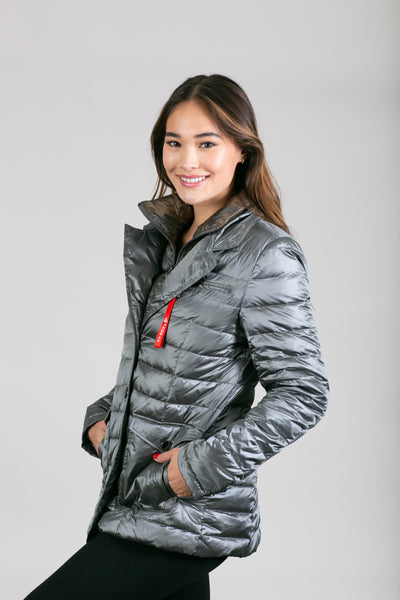 Double Layer Puffer Quilted Blazer Women