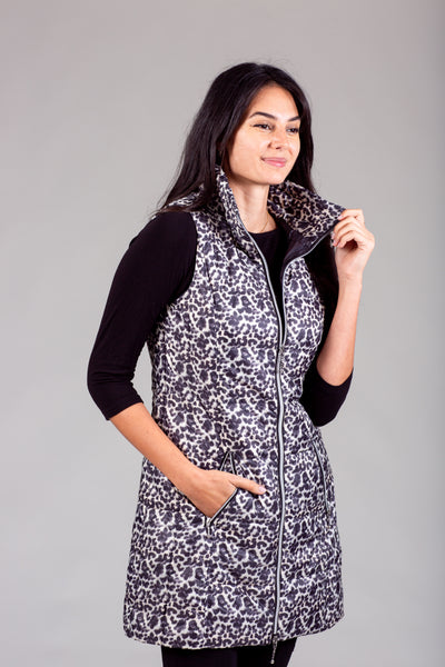 Long Printed Down Vest