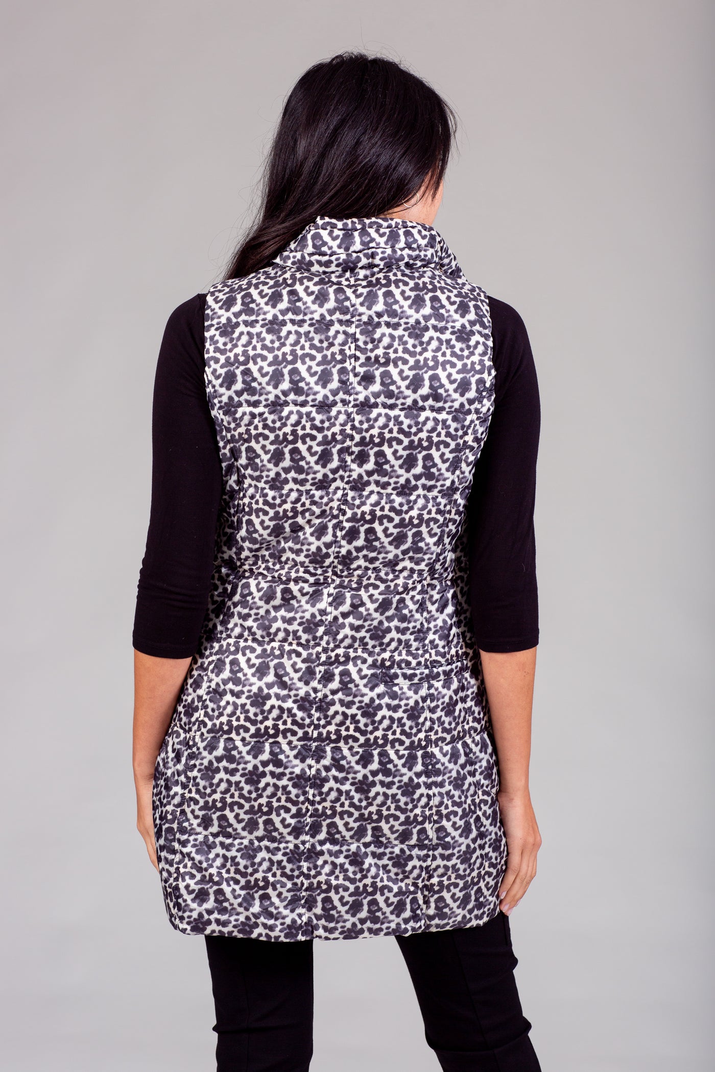 Long Printed Down Vest