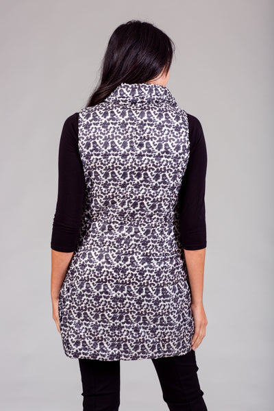 Long Printed Down Vest