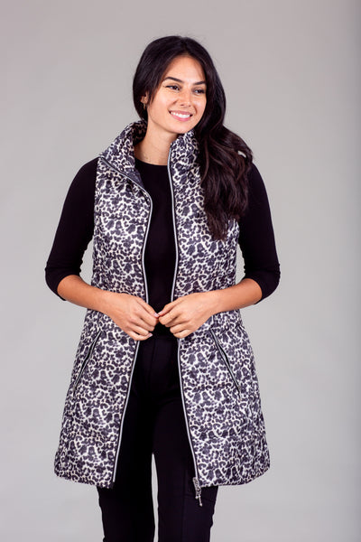 Long Printed Down Vest