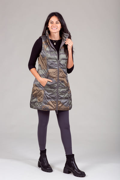 Long Metallic Down Vest