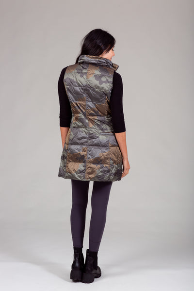 Long Metallic Down Vest