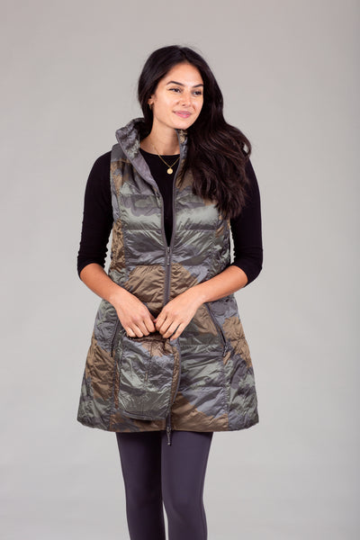 Long Metallic Down Vest