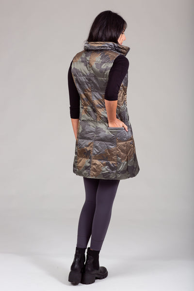 Long Metallic Down Vest