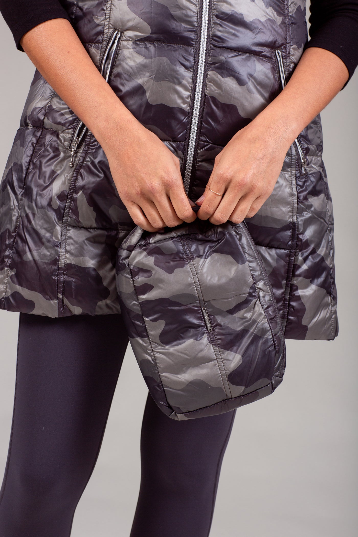 Long Printed Down Vest
